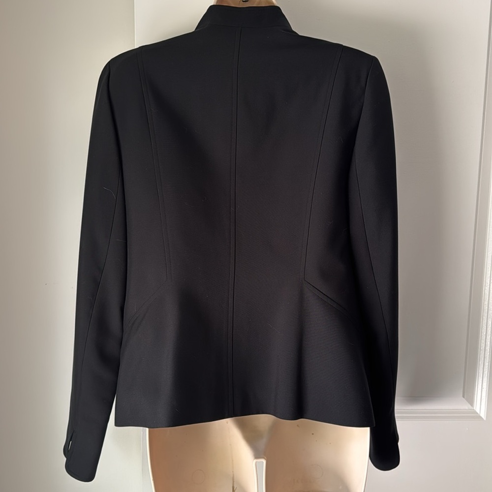 Ellen Tracy. Elegant women's jacket black mao  collar one button size 6 - Picture 4 of 8